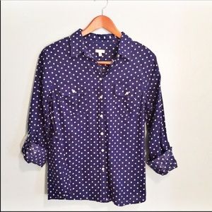 {Talbots} linen blend top